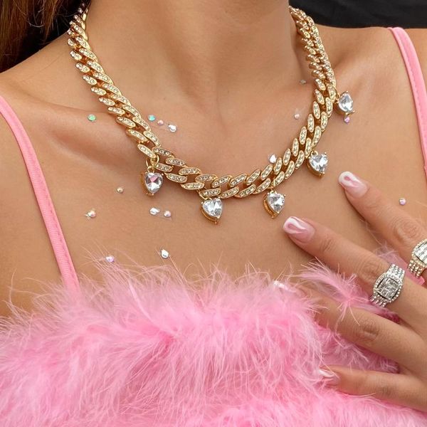 Chains 2021 Cubic Charm Miami Cuban Necklace Romantic Heart Pendant Suitable For Women's Punk Jewelry, Silver
Chains 2021 Cubic Charm Miami Cuban Necklace Romantic Heart Pendant Suitable For Women's Punk Jewelry, Silver