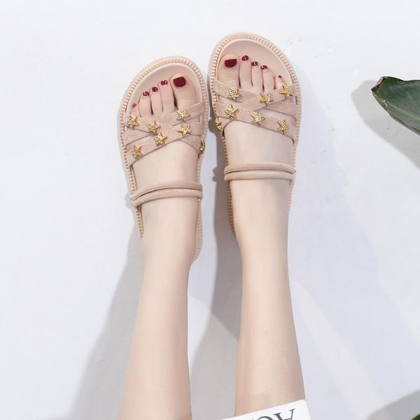 summer cross metal decoration women's sandals flat open toe roman female, Black
summer cross metal decoration women's sandals flat open toe roman female, Black
