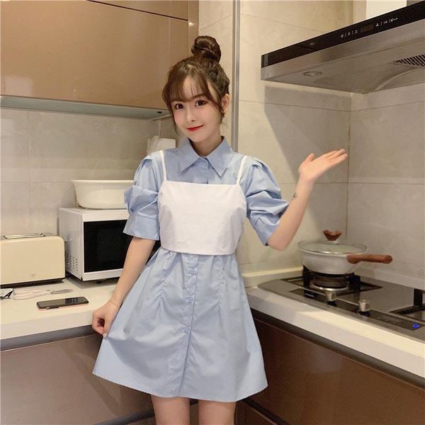 casual dresses summer white shirt dress women 2021 japanese korean short sleeve kawaii soft girl cute puff bow bandage dres, Black;gray
casual dresses summer white shirt dress women 2021 japanese korean short sleeve kawaii soft girl cute puff bow bandage dres, Black;gray