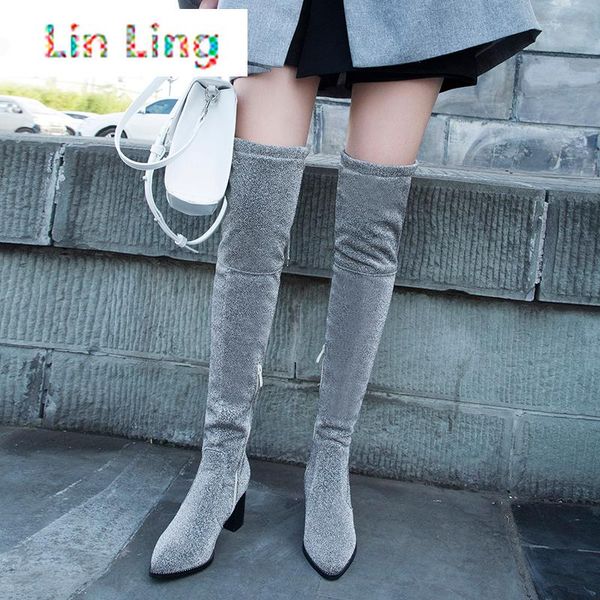 boots elastic long silver luxury boot women designers fashion glitter winter warm shoes woman over the knee high heel, Black
boots elastic long silver luxury boot women designers fashion glitter winter warm shoes woman over the knee high heel, Black