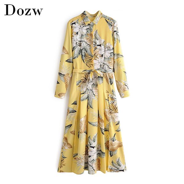 women stylish elegant floral print dresses long sleeve sashes bohemian yellow dress turn down collar office ladies shirt dress 210414, Black;gray
women stylish elegant floral print dresses long sleeve sashes bohemian yellow dress turn down collar office ladies shirt dress 210414, Black;gray