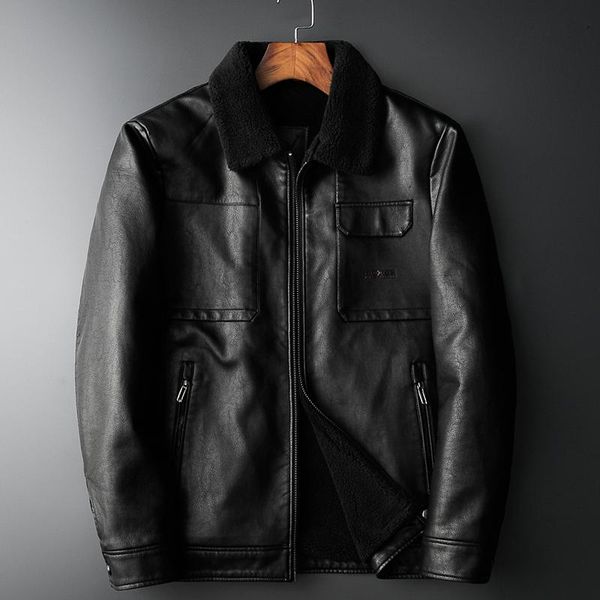 men's fur & faux 6xl 7xl oversized 8xl 5xl thick men winter leather jacket 2021 style keep warm stylish handsome coat 1919, Black
men's fur & faux 6xl 7xl oversized 8xl 5xl thick men winter leather jacket 2021 style keep warm stylish handsome coat 1919, Black