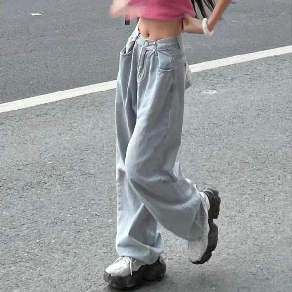 women's jeans spring autumn buttons woman high waist loose thin straight wide legs simple casual comfort streetwear trend pants, Blue
women's jeans spring autumn buttons woman high waist loose thin straight wide legs simple casual comfort streetwear trend pants, Blue