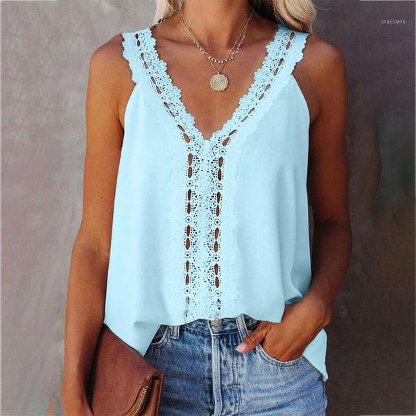women's t-shirt 2021 summer fashion loose solid color casual v neck sleeveless ladies tanks lace basic t shirt, White
women's t-shirt 2021 summer fashion loose solid color casual v neck sleeveless ladies tanks lace basic t shirt, White