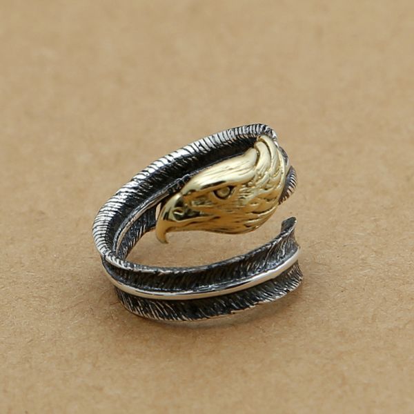925 sterling silver handmade vintage jewelry american japanese eagle series retro eagle head feather antique silver adjustable opening ring
925 sterling silver handmade vintage jewelry american japanese eagle series retro eagle head feather antique silver adjustable opening ring