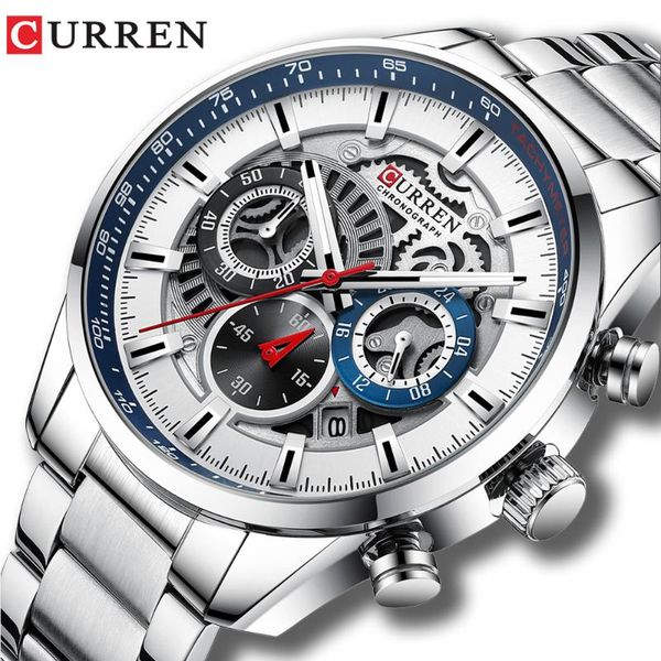 wristwatches curren men quartz casual sports stainless steel watches for male chronograph and luminous hands clock, Slivery;brown
wristwatches curren men quartz casual sports stainless steel watches for male chronograph and luminous hands clock, Slivery;brown