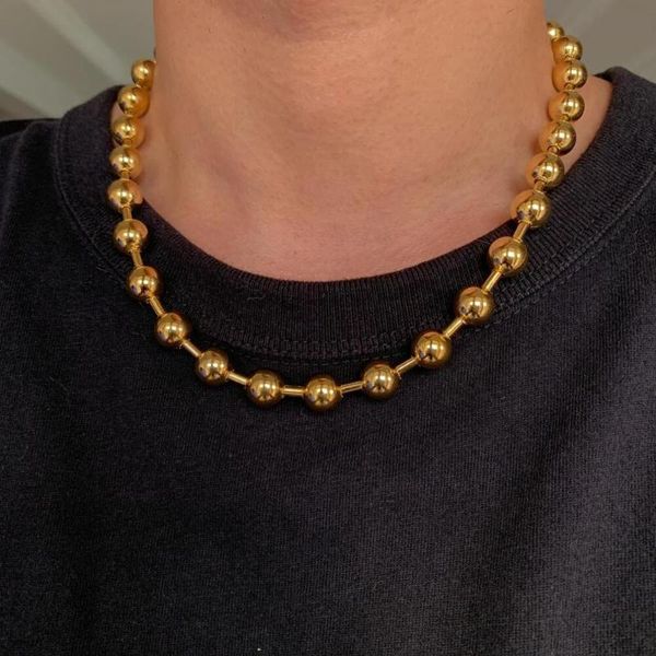 chains punk 16-40inch 8mm/10mm/12mm cool gold color 316l stainless steel ball bead link chain necklace christmas gift for women men, Silver
chains punk 16-40inch 8mm/10mm/12mm cool gold color 316l stainless steel ball bead link chain necklace christmas gift for women men, Silver