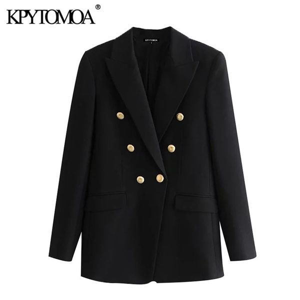women fashion double breasted black blazer coat vintage long sleeve pockets female outerwear chic veste femme 210421, White;black
women fashion double breasted black blazer coat vintage long sleeve pockets female outerwear chic veste femme 210421, White;black