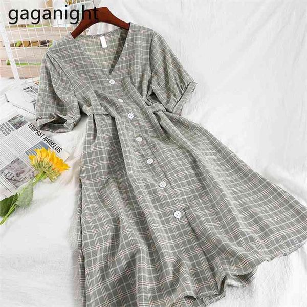 women vintage plaid a-line dresses japanese style v neck waist girls midi spring summer short sleeve 210601, Black;gray
women vintage plaid a-line dresses japanese style v neck waist girls midi spring summer short sleeve 210601, Black;gray