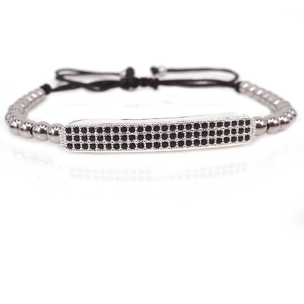 tennis fashion silver color men bracelets with micro pave black cz tube beads braided macram bracelet for women,christmas gift, Golden;silver
tennis fashion silver color men bracelets with micro pave black cz tube beads braided macram bracelet for women,christmas gift, Golden;silver