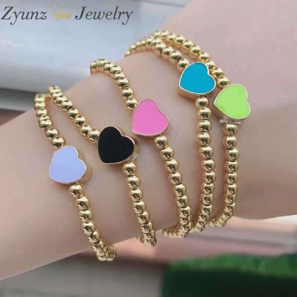 5pcs, enamel heart charm gold beaded bracelet, bead elastic gift for her beaded, strands, Black
5pcs, enamel heart charm gold beaded bracelet, bead elastic gift for her beaded, strands, Black