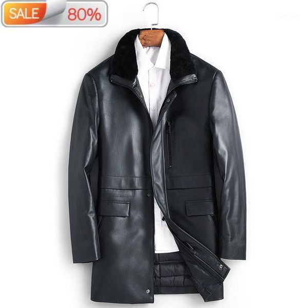men's leather & faux duck down genuine winter jacket men sheepskin long wool collar coat ml-fes17037 nd1213, Black
men's leather & faux duck down genuine winter jacket men sheepskin long wool collar coat ml-fes17037 nd1213, Black