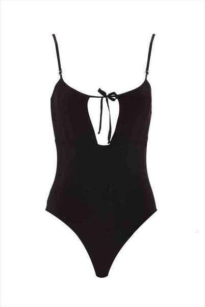 simple and elegant black bikini straps on chest solid color one-piece swimsuit for swimming, White;black
simple and elegant black bikini straps on chest solid color one-piece swimsuit for swimming, White;black