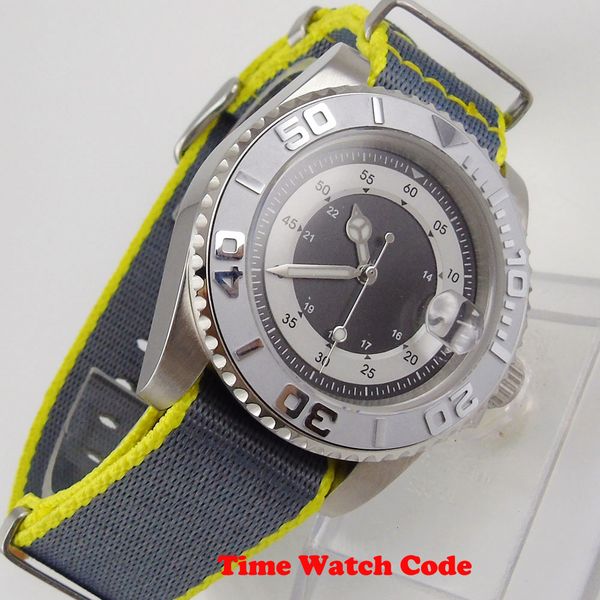 40mm automatic men's watch black iron sheet sapphire glass date cyclops nylon band mechanical watches ceramic blister, Slivery;brown
40mm automatic men's watch black iron sheet sapphire glass date cyclops nylon band mechanical watches ceramic blister, Slivery;brown
