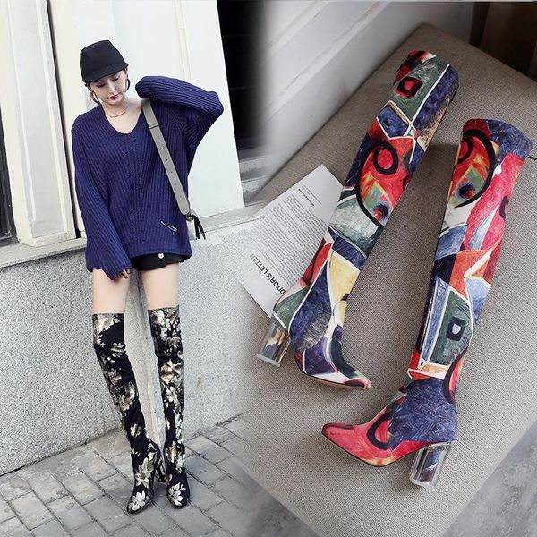 boots fashion rhinestone super high heel knee-high special suede color slim women's, Black
boots fashion rhinestone super high heel knee-high special suede color slim women's, Black