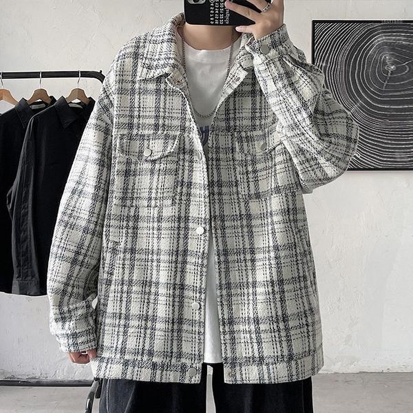 men's jackets oversize plaid jacket harajuku korean style fashion casual male coat streetwear autumn clothing, Black;brown
men's jackets oversize plaid jacket harajuku korean style fashion casual male coat streetwear autumn clothing, Black;brown