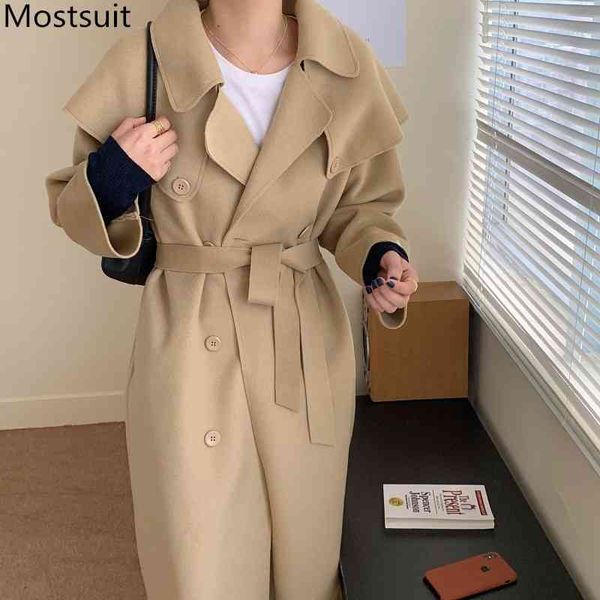 winter double-breasted belted woolen coats women cloak style turn-down collar pockets female overcoats vintage blend coat femme 210518, Black
winter double-breasted belted woolen coats women cloak style turn-down collar pockets female overcoats vintage blend coat femme 210518, Black