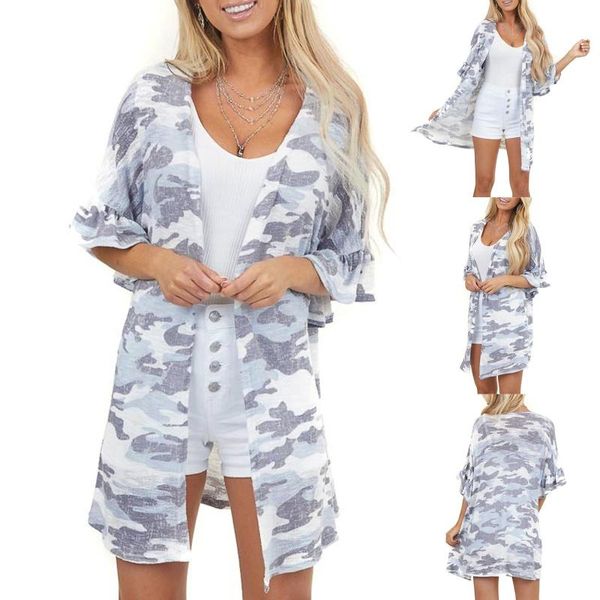 ladies fashion solid color swimsuit beach cover-ups coat all cardigan women's ruffled split 2021 swimwear, White;black
ladies fashion solid color swimsuit beach cover-ups coat all cardigan women's ruffled split 2021 swimwear, White;black
