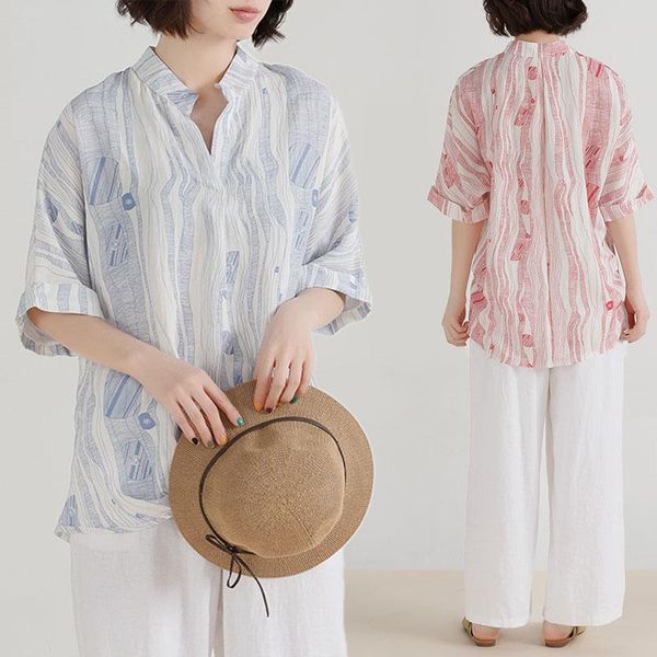 maternity & tees pregnant clothes summer short-sleeved oversize vintage printed cotton and linen jacket with small v-neck shirt, White
maternity & tees pregnant clothes summer short-sleeved oversize vintage printed cotton and linen jacket with small v-neck shirt, White