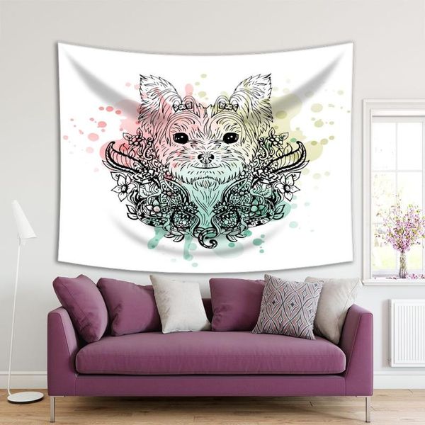tapestries tapestry yorkshire dog portrait with flowers ink drops sketch floral doodle style artwork black pink green
tapestries tapestry yorkshire dog portrait with flowers ink drops sketch floral doodle style artwork black pink green