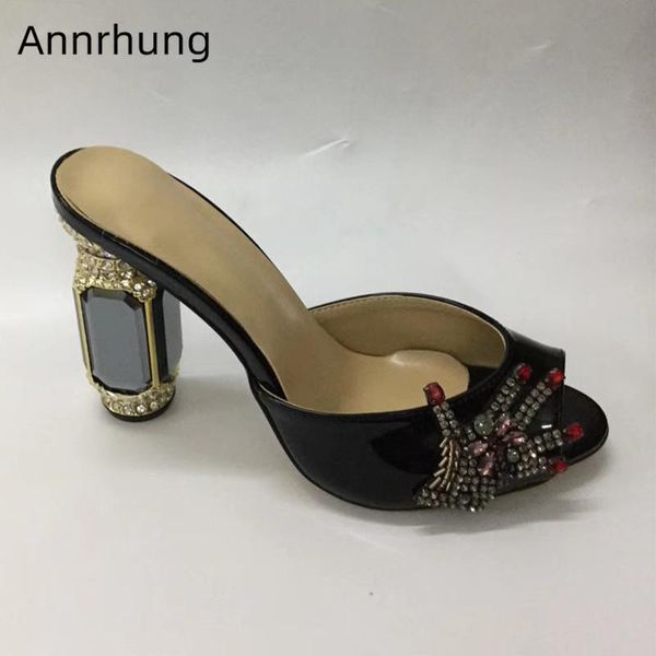 slippers crystal hand-shape women peep toe slim shallow decor rhinestones slides diamond high heel jeweled fingers shoes woman, Black
slippers crystal hand-shape women peep toe slim shallow decor rhinestones slides diamond high heel jeweled fingers shoes woman, Black
