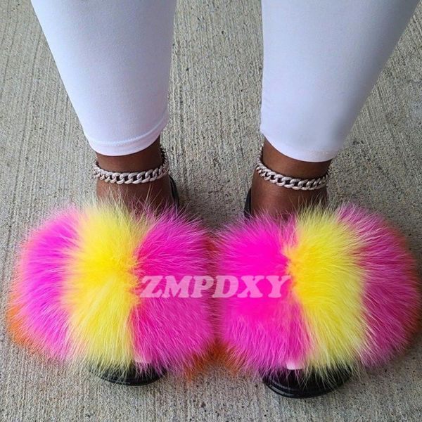 style women fur slides fluffy plush raccoon slippers multicolor real ladies luxury sandals flip flops, Black
style women fur slides fluffy plush raccoon slippers multicolor real ladies luxury sandals flip flops, Black