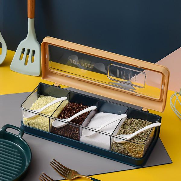 storage bottles & jars kitchen long four-grid transparent seasoning box with lid tableware hollow drain salt jar chopsticks cage
storage bottles & jars kitchen long four-grid transparent seasoning box with lid tableware hollow drain salt jar chopsticks cage