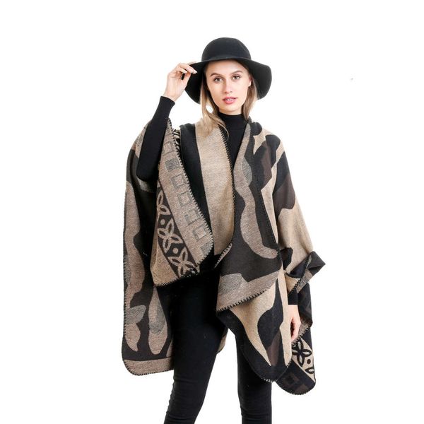 wrap autumn and winter wind herringbone geometric flower pattern imitation cashmere warm cape, Blue;gray
wrap autumn and winter wind herringbone geometric flower pattern imitation cashmere warm cape, Blue;gray