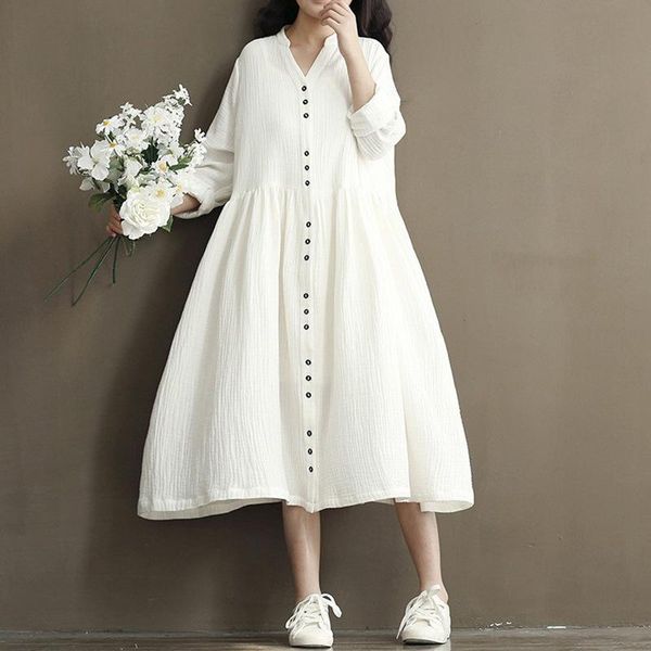 casual dresses women's dress basic paragraph cotton linen v-neck large size loose pleated bat sleeve ladies vestidos a808, Black;gray
casual dresses women's dress basic paragraph cotton linen v-neck large size loose pleated bat sleeve ladies vestidos a808, Black;gray