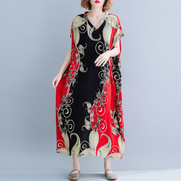 dress women's summer es floral cotton casual loose fabric v-neck short sleeves maxi ed as beach plus size 10xl 4xl robes, Black;gray
dress women's summer es floral cotton casual loose fabric v-neck short sleeves maxi ed as beach plus size 10xl 4xl robes, Black;gray