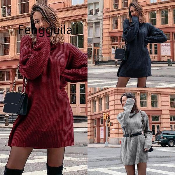 casual dresses winter women sweaters solid mini dress jumper long sleeve turtleneck holiday party elegant vestido, Black;gray
casual dresses winter women sweaters solid mini dress jumper long sleeve turtleneck holiday party elegant vestido, Black;gray