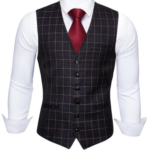 men's vests barry.wang mens black plaid waistcoat blend tailored collar v-neck 3 pocket check suit vest tie set formal leisure md-2304, Black;white
men's vests barry.wang mens black plaid waistcoat blend tailored collar v-neck 3 pocket check suit vest tie set formal leisure md-2304, Black;white