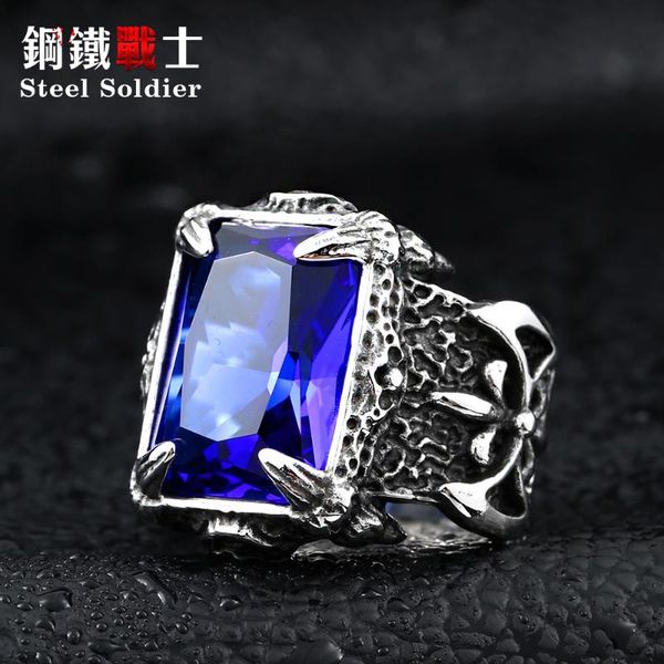steel soldier dark blue big stone ring for man stainless man's classic punk jewelry cluster rings, Golden;silver
steel soldier dark blue big stone ring for man stainless man's classic punk jewelry cluster rings, Golden;silver