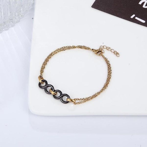 charm bracelets fashion infinity 8 symbol women bracelet stainless steel chain black white ceramic love, Golden;silver
charm bracelets fashion infinity 8 symbol women bracelet stainless steel chain black white ceramic love, Golden;silver