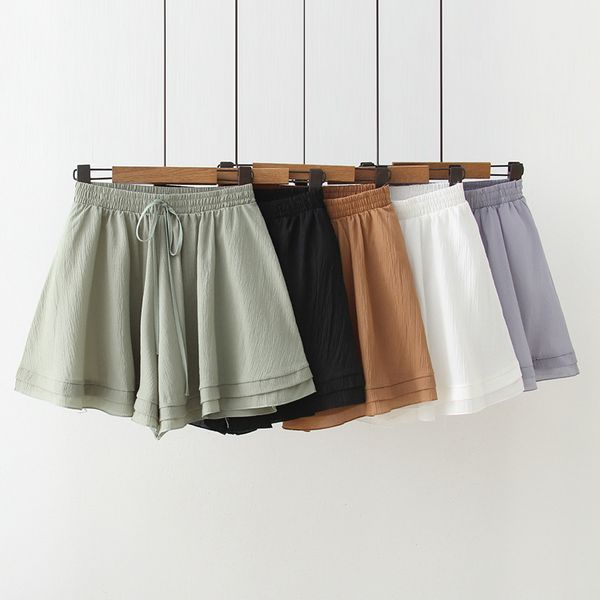 women's shorts summer 2021 new loose and thin wide leg a-line leisure sports large skirt pants, White;black
women's shorts summer 2021 new loose and thin wide leg a-line leisure sports large skirt pants, White;black