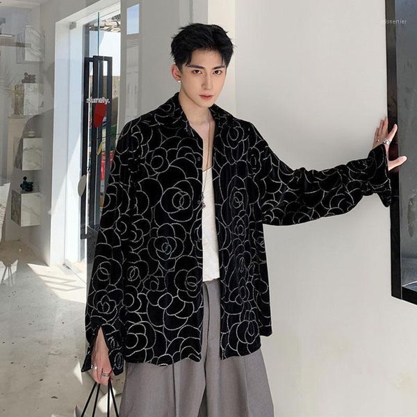 men's casual shirts male long sleeve shining men vintage print streetwear hip hop loose velvet shirt cardigan, White;black
men's casual shirts male long sleeve shining men vintage print streetwear hip hop loose velvet shirt cardigan, White;black