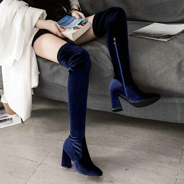 boots velvet stretch women fashion side zipper over the knee high heels for woman thigh shoes plus size 43, Black
boots velvet stretch women fashion side zipper over the knee high heels for woman thigh shoes plus size 43, Black