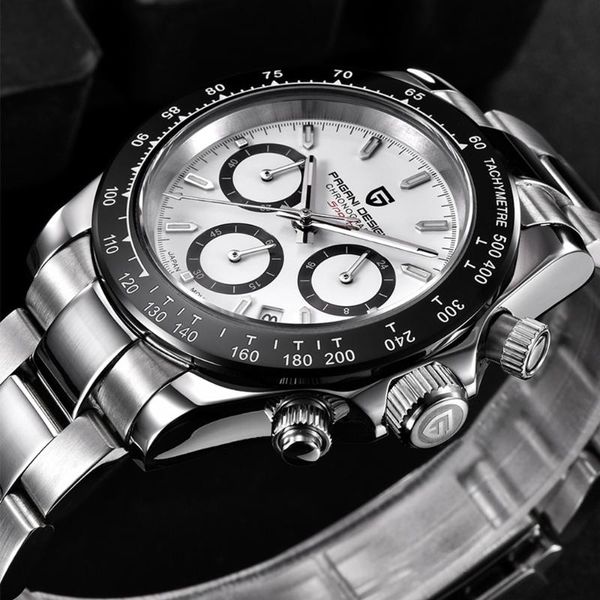 design men sport chronograph watch business sapphire stainless steel waterproof reloj hombre wristwatches, Slivery;brown
design men sport chronograph watch business sapphire stainless steel waterproof reloj hombre wristwatches, Slivery;brown