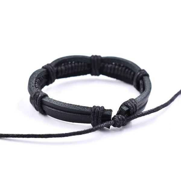 link, chain trendy genuine leather bracelets men stainless steel multilayer braided rope for male female jewelry, Black
link, chain trendy genuine leather bracelets men stainless steel multilayer braided rope for male female jewelry, Black