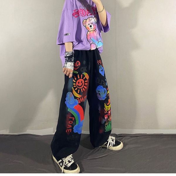 women's pants & capris goth black graffiti summer harajuku pants loose japan fall funny fashion straight hip hop women's mi25, Black;white
women's pants & capris goth black graffiti summer harajuku pants loose japan fall funny fashion straight hip hop women's mi25, Black;white