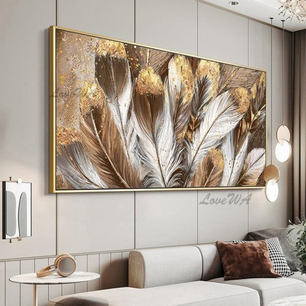 paintings large size living room decorative golden foil feather canvas oil painting crafts pure handmade abstract wall art pictures
paintings large size living room decorative golden foil feather canvas oil painting crafts pure handmade abstract wall art pictures