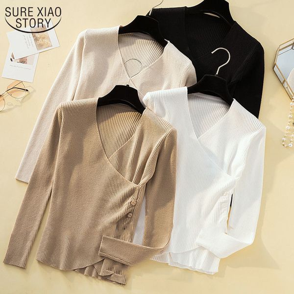 fashion cashmere pullover women slim sweater cross v-neck women's knitwear solid color long sleeve chic 11799 210508, White;black
fashion cashmere pullover women slim sweater cross v-neck women's knitwear solid color long sleeve chic 11799 210508, White;black