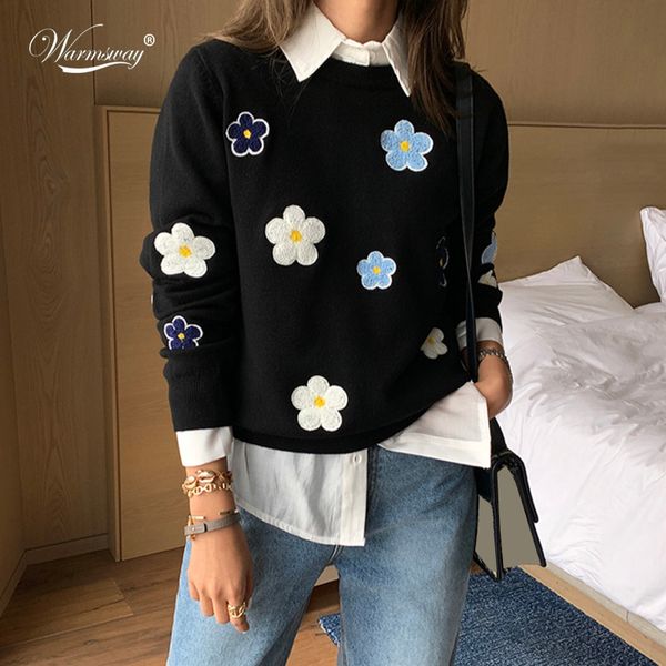 korean floral emobroidery pullover sweater women elegant o neck knitted c-089, Black
korean floral emobroidery pullover sweater women elegant o neck knitted c-089, Black