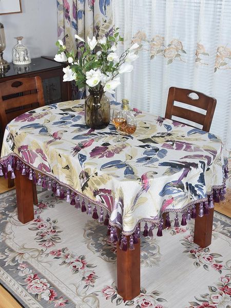 table cloth high-end european-style long oval tablecloth home foldable retractable purple tassel lace classical covering
table cloth high-end european-style long oval tablecloth home foldable retractable purple tassel lace classical covering
