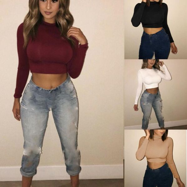 women's t-shirt autumn warm ladies long sleeve solid clubwear t-shirts fitted casual slim lady bottom short clothes, White
women's t-shirt autumn warm ladies long sleeve solid clubwear t-shirts fitted casual slim lady bottom short clothes, White