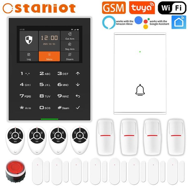staniot c500 tuya wifi gsm wireless smart home security alarm system with tft touch keyboard and 4.3 inch display screen
staniot c500 tuya wifi gsm wireless smart home security alarm system with tft touch keyboard and 4.3 inch display screen
