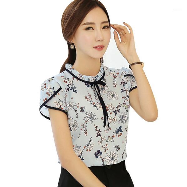 summer floral print chiffon blouse women short sleeve slim shirt ladies stand collar bow neck blouses blusas mujer, White
summer floral print chiffon blouse women short sleeve slim shirt ladies stand collar bow neck blouses blusas mujer, White