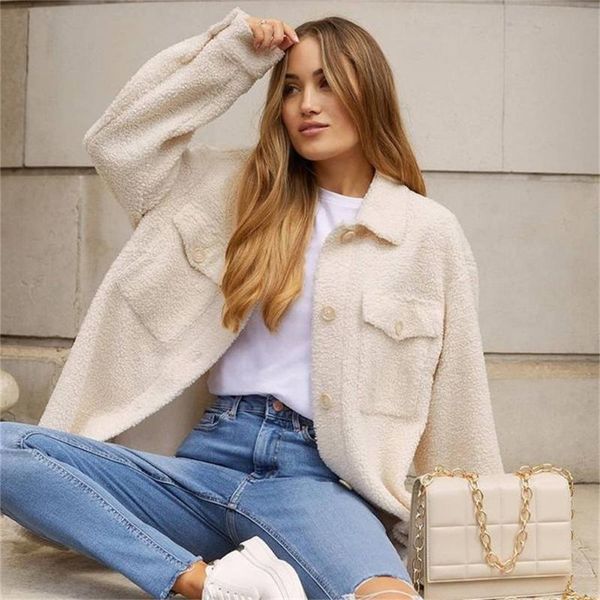 women's jackets donsignet woman 2021 autumn winter loose plush pocket long sleeve coat women fashion thin solid color jacket, Black;brown
women's jackets donsignet woman 2021 autumn winter loose plush pocket long sleeve coat women fashion thin solid color jacket, Black;brown
