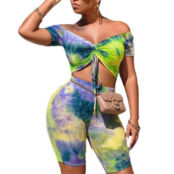 women 2021 summer green tie-dyeing print off shoulder short sleeve crop elastic high waist shorts fashion party streetwear two piece dr, White
women 2021 summer green tie-dyeing print off shoulder short sleeve crop elastic high waist shorts fashion party streetwear two piece dr, White