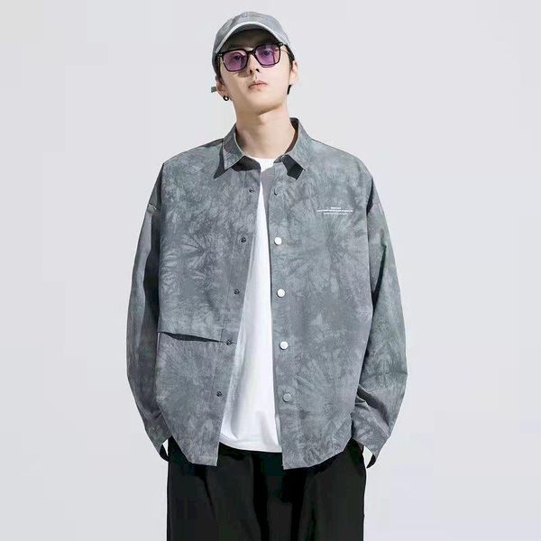 men's casual shirts fonekie for men american vintage autumn winter tie-dye shirt jacket japanese trend loose thin mens clothing, White;black
men's casual shirts fonekie for men american vintage autumn winter tie-dye shirt jacket japanese trend loose thin mens clothing, White;black